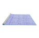 Sideview of Machine Washable Solid Blue Modern Rug, wshabs3412blu