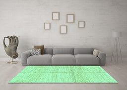 Machine Washable Solid Turquoise Modern Area Rugs in a Living Room,, wshabs3412turq