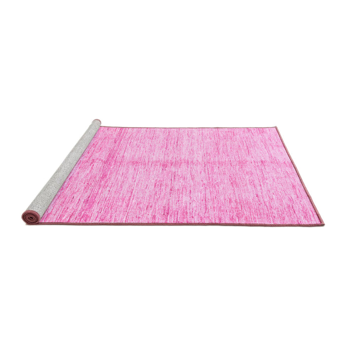Sideview of Machine Washable Solid Pink Modern Rug, wshabs3412pnk