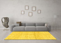 Machine Washable Solid Yellow Modern Rug, wshabs3412yw