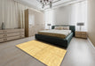 Abstract Bold Yellow Solid Rug in a Bedroom, abs3412