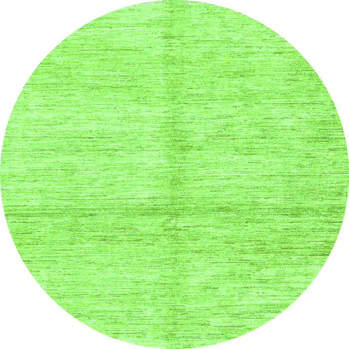 Round Machine Washable Solid Green Modern Area Rugs, wshabs3412grn