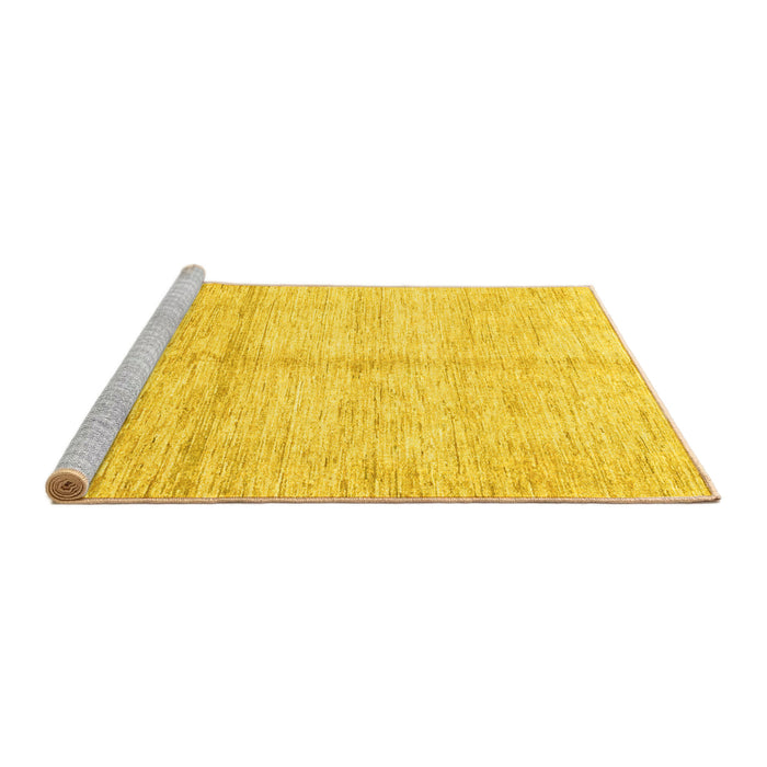 Sideview of Machine Washable Solid Yellow Modern Rug, wshabs3412yw