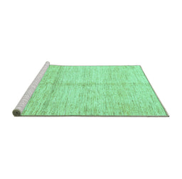 Sideview of Machine Washable Solid Turquoise Modern Area Rugs, wshabs3412turq