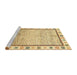 Sideview of Machine Washable Abstract Cinnamon Brown Rug, wshabs3413