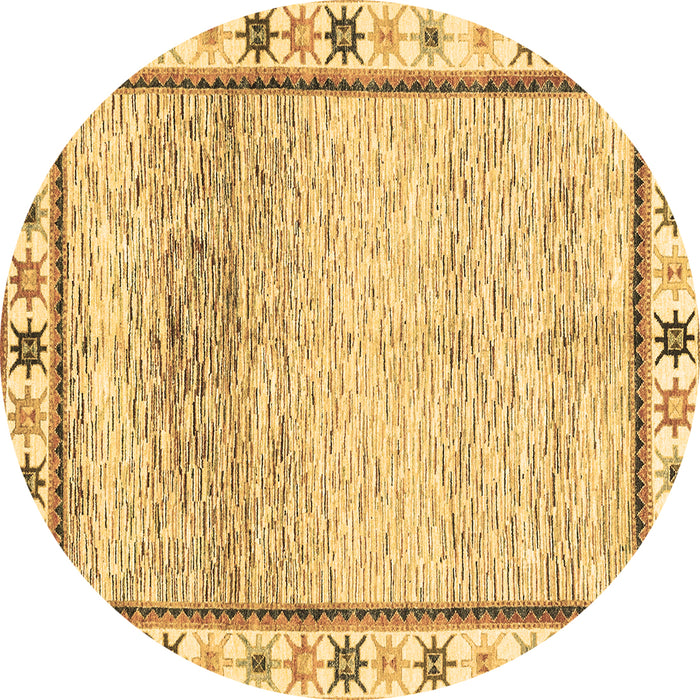 Round Abstract Brown Modern Rug, abs3413brn
