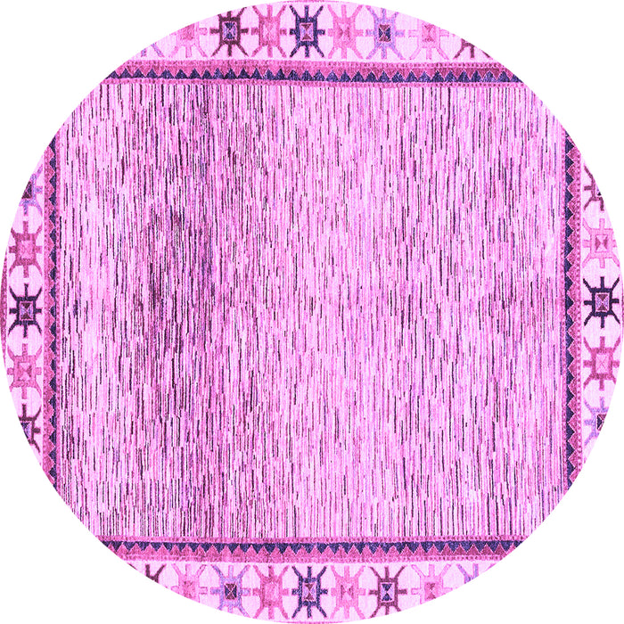 Round Machine Washable Abstract Purple Modern Area Rugs, wshabs3413pur