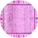 Round Machine Washable Abstract Purple Modern Area Rugs, wshabs3413pur