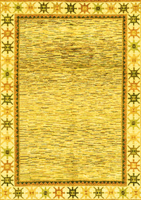 Abstract Yellow Modern Rug, abs3413yw