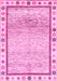 Machine Washable Abstract Pink Modern Rug, wshabs3413pnk