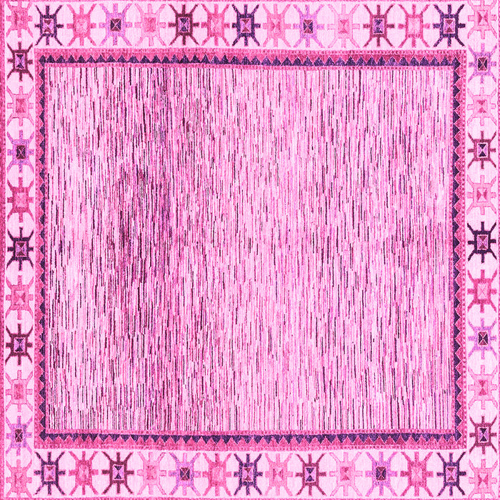 Square Abstract Pink Modern Rug, abs3413pnk
