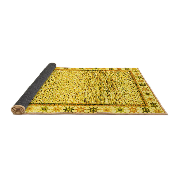 Sideview of Abstract Yellow Modern Rug, abs3413yw