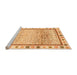 Sideview of Machine Washable Abstract Orange Modern Area Rugs, wshabs3413org