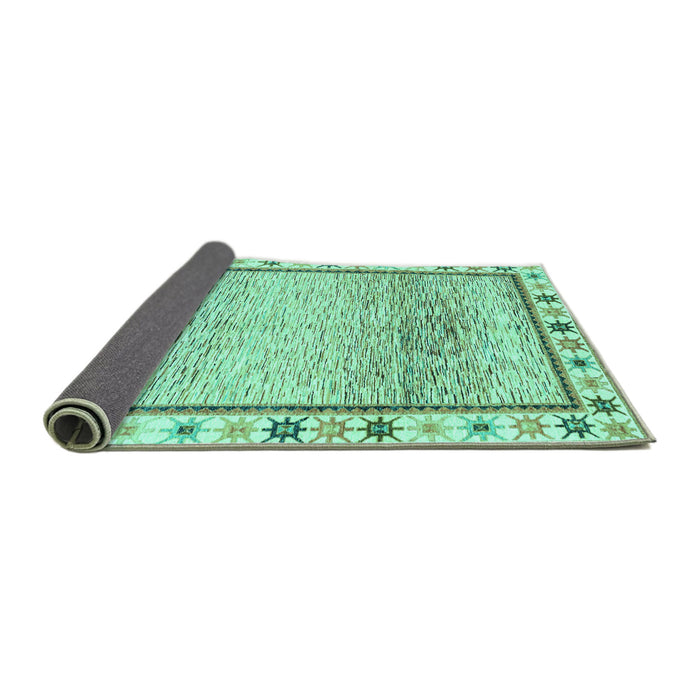 Sideview of Abstract Turquoise Modern Rug, abs3413turq