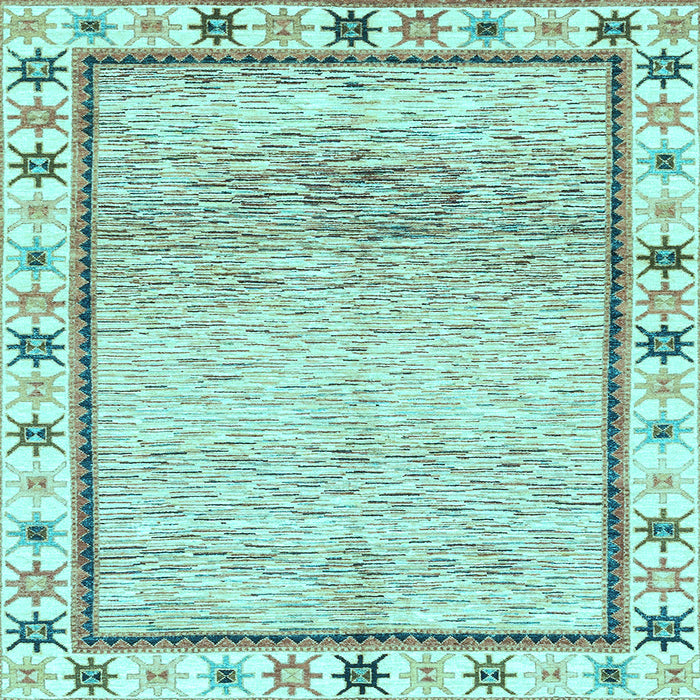 Square Abstract Light Blue Modern Rug, abs3413lblu