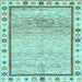 Square Abstract Light Blue Modern Rug, abs3413lblu