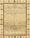 Machine Washable Abstract Cinnamon Brown Rug, wshabs3413