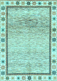 Abstract Light Blue Modern Rug, abs3413lblu