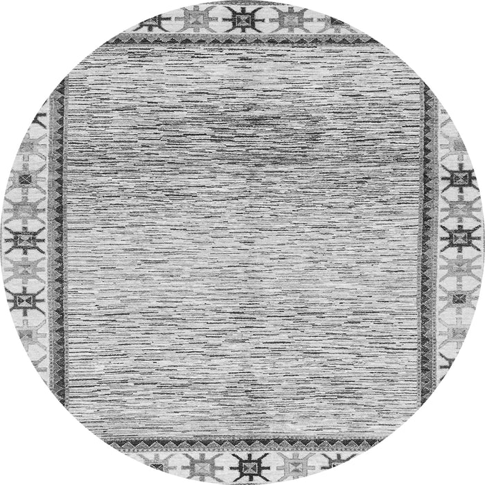 Round Machine Washable Abstract Gray Modern Rug, wshabs3413gry