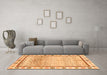 Machine Washable Abstract Orange Modern Area Rugs in a Living Room, wshabs3413org