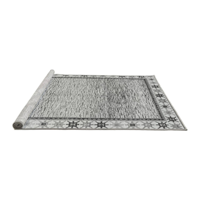 Sideview of Machine Washable Abstract Gray Modern Rug, wshabs3413gry