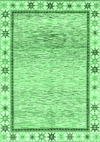 Abstract Emerald Green Modern Rug, abs3413emgrn