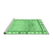 Sideview of Machine Washable Abstract Emerald Green Modern Area Rugs, wshabs3413emgrn