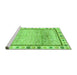 Sideview of Machine Washable Abstract Green Modern Area Rugs, wshabs3413grn