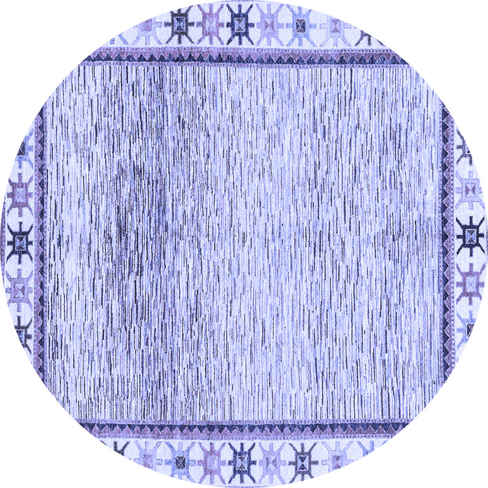 Round Machine Washable Abstract Blue Modern Rug, wshabs3413blu