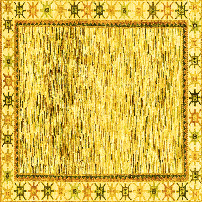 Square Abstract Yellow Modern Rug, abs3413yw