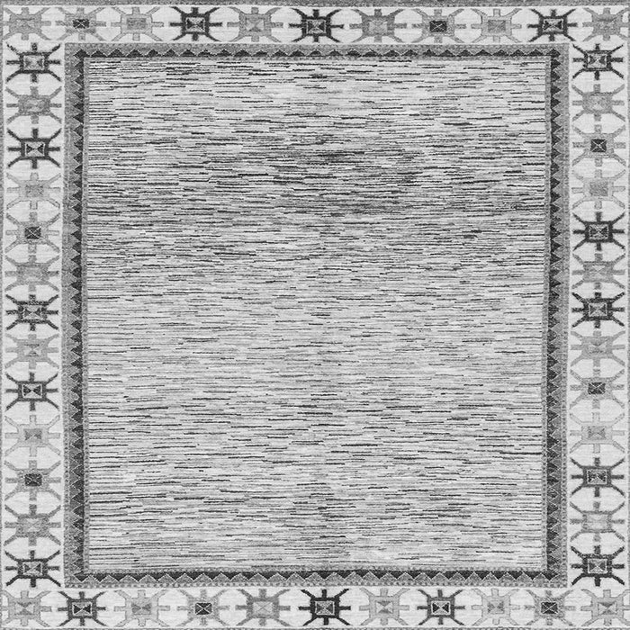 Square Machine Washable Abstract Gray Modern Rug, wshabs3413gry