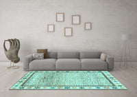 Machine Washable Abstract Light Blue Modern Rug, wshabs3413lblu