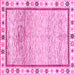 Square Machine Washable Abstract Pink Modern Rug, wshabs3413pnk