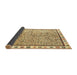 Sideview of Abstract Mustard Yellow Modern Rug, abs3414