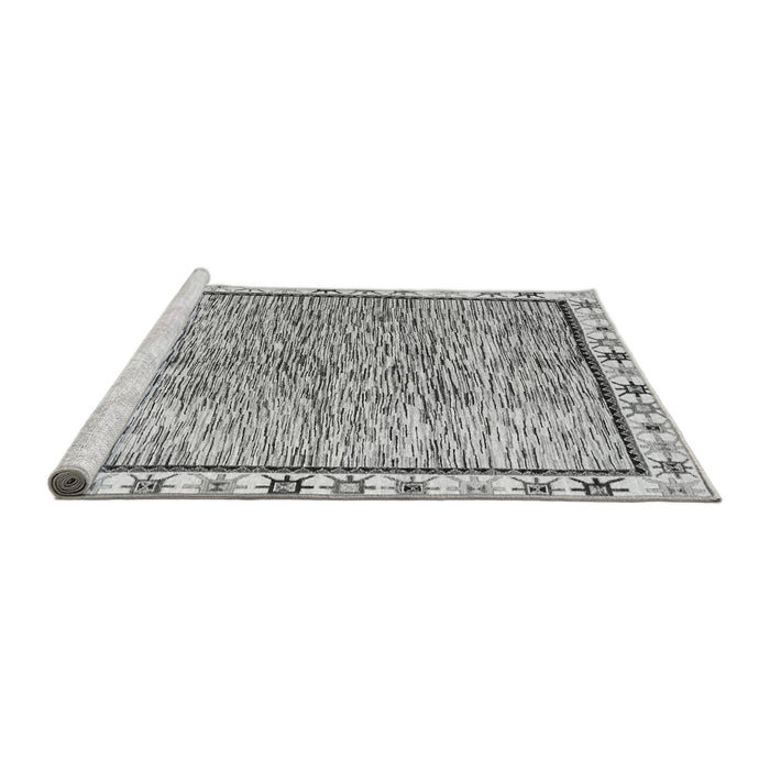 Sideview of Machine Washable Abstract Gray Modern Rug, wshabs3414gry