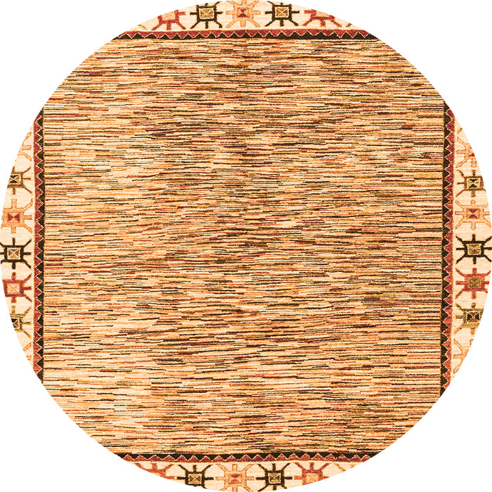 Round Abstract Orange Modern Rug, abs3414org