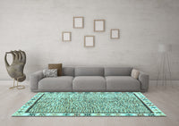 Machine Washable Abstract Light Blue Modern Rug, wshabs3414lblu