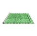 Sideview of Machine Washable Abstract Emerald Green Modern Area Rugs, wshabs3414emgrn