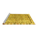 Sideview of Machine Washable Abstract Yellow Modern Rug, wshabs3414yw