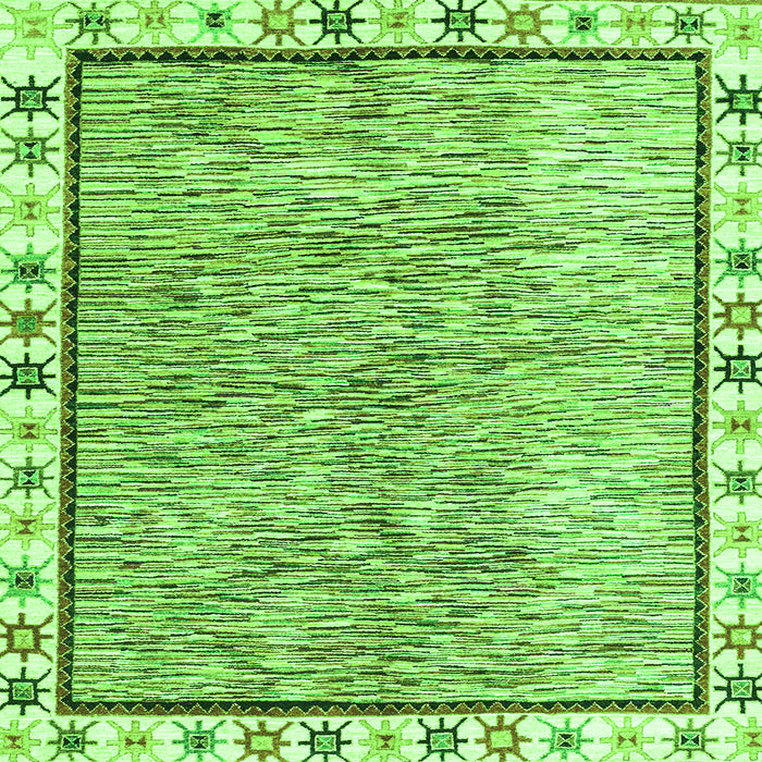 Square Abstract Green Modern Rug, abs3414grn