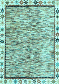 Abstract Light Blue Modern Rug, abs3414lblu