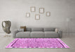 Machine Washable Abstract Purple Modern Area Rugs in a Living Room, wshabs3414pur