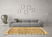 Machine Washable Abstract Brown Modern Rug in a Living Room,, wshabs3414brn