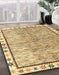 Machine Washable Abstract Mustard Yellow Rug in a Family Room, wshabs3414