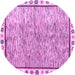 Round Machine Washable Abstract Purple Modern Area Rugs, wshabs3414pur