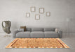 Machine Washable Abstract Orange Modern Area Rugs in a Living Room, wshabs3414org