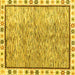 Square Machine Washable Abstract Yellow Modern Rug, wshabs3414yw