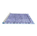 Sideview of Machine Washable Abstract Blue Modern Rug, wshabs3414blu