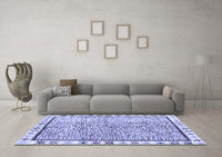 Machine Washable Abstract Blue Modern Rug, wshabs3414blu