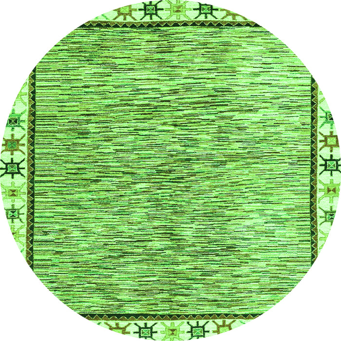 Round Abstract Green Modern Rug, abs3414grn